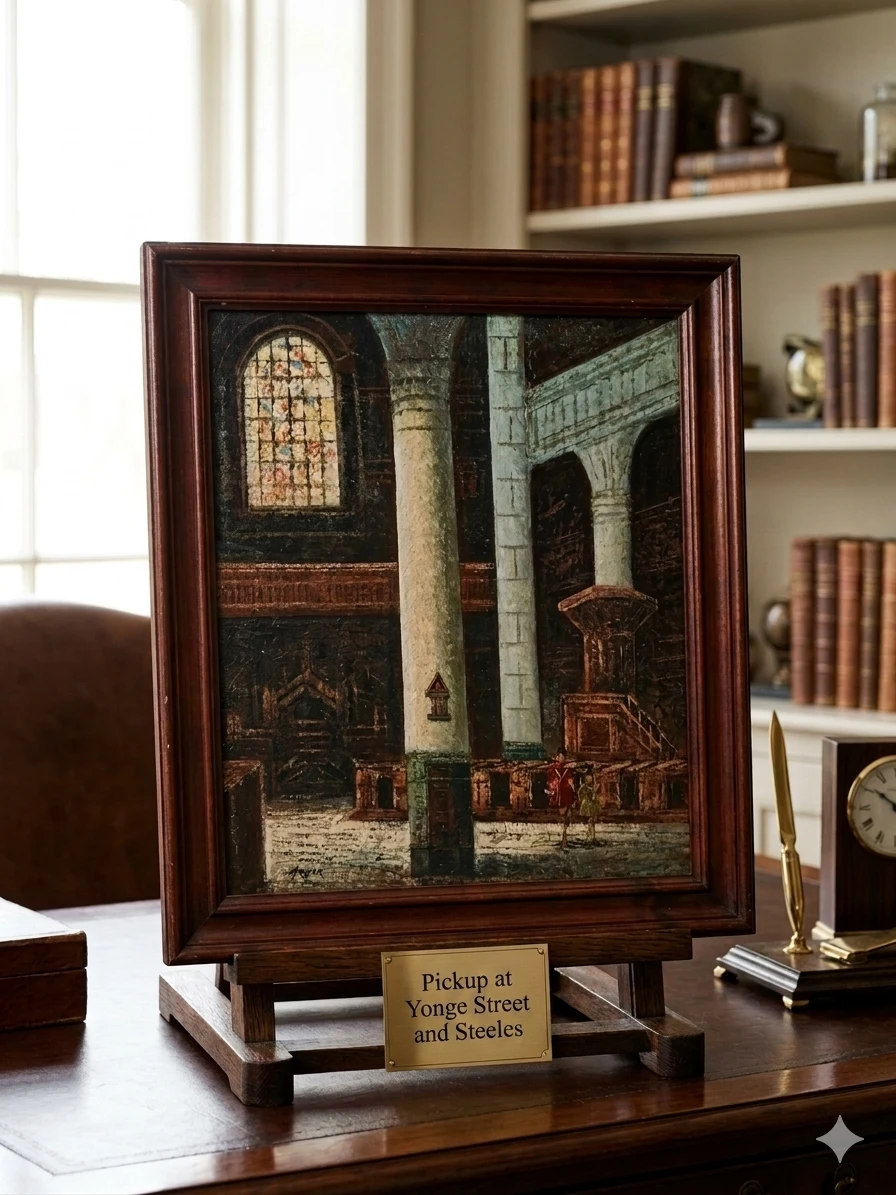 Gothic St. Mary's Church Impasto Oil on Canvas by Reyer