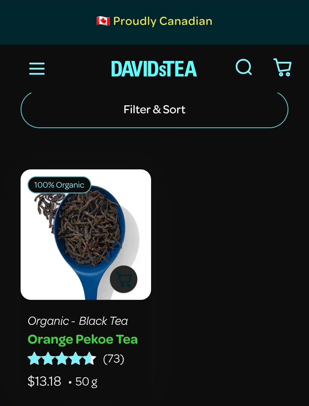 DAVIDsTEA Organic Orange Pekoe Black Tea - 4 x 50g Pouches - photo 2