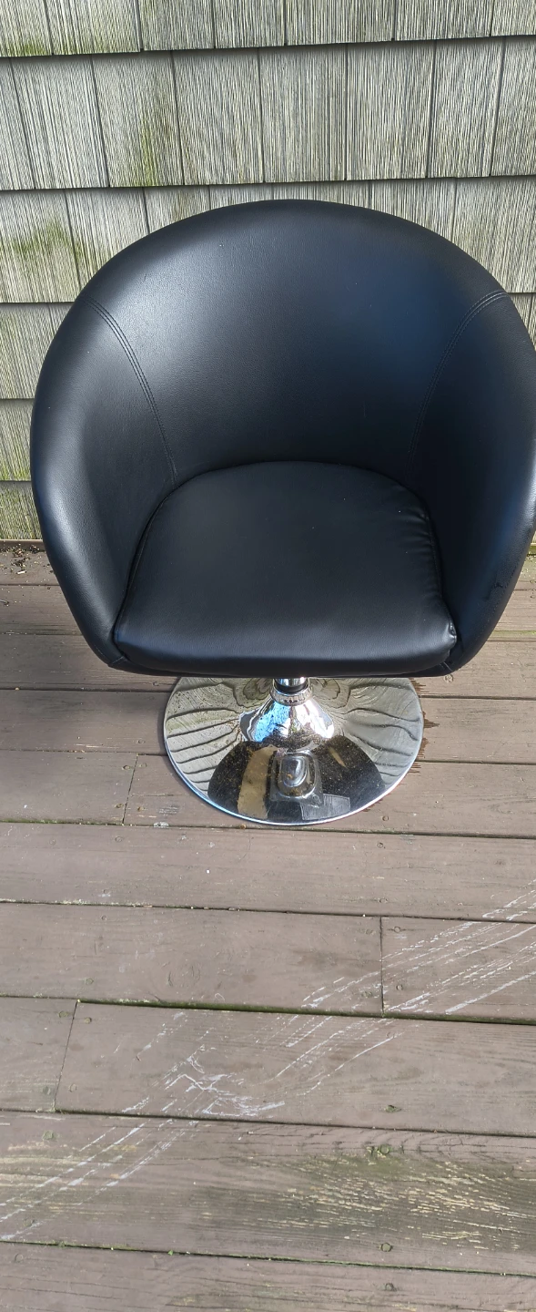 Black Faux Leather Swivel Chair
