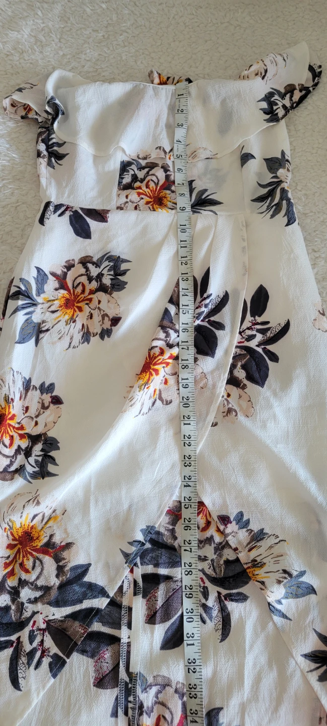 BNWOT Ivory Floral Off Shoulder Maxi Dress with Front Slit - photo 5
