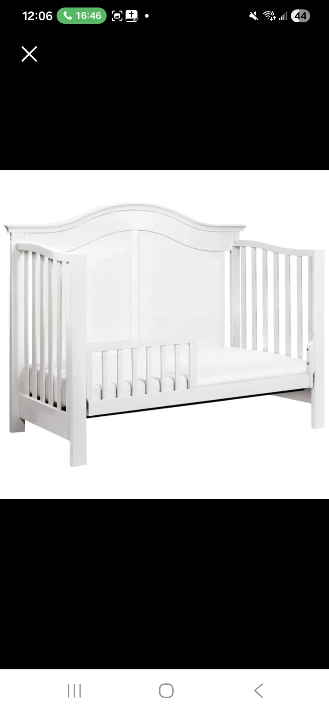 White Toddler Bed with Guard Rail
