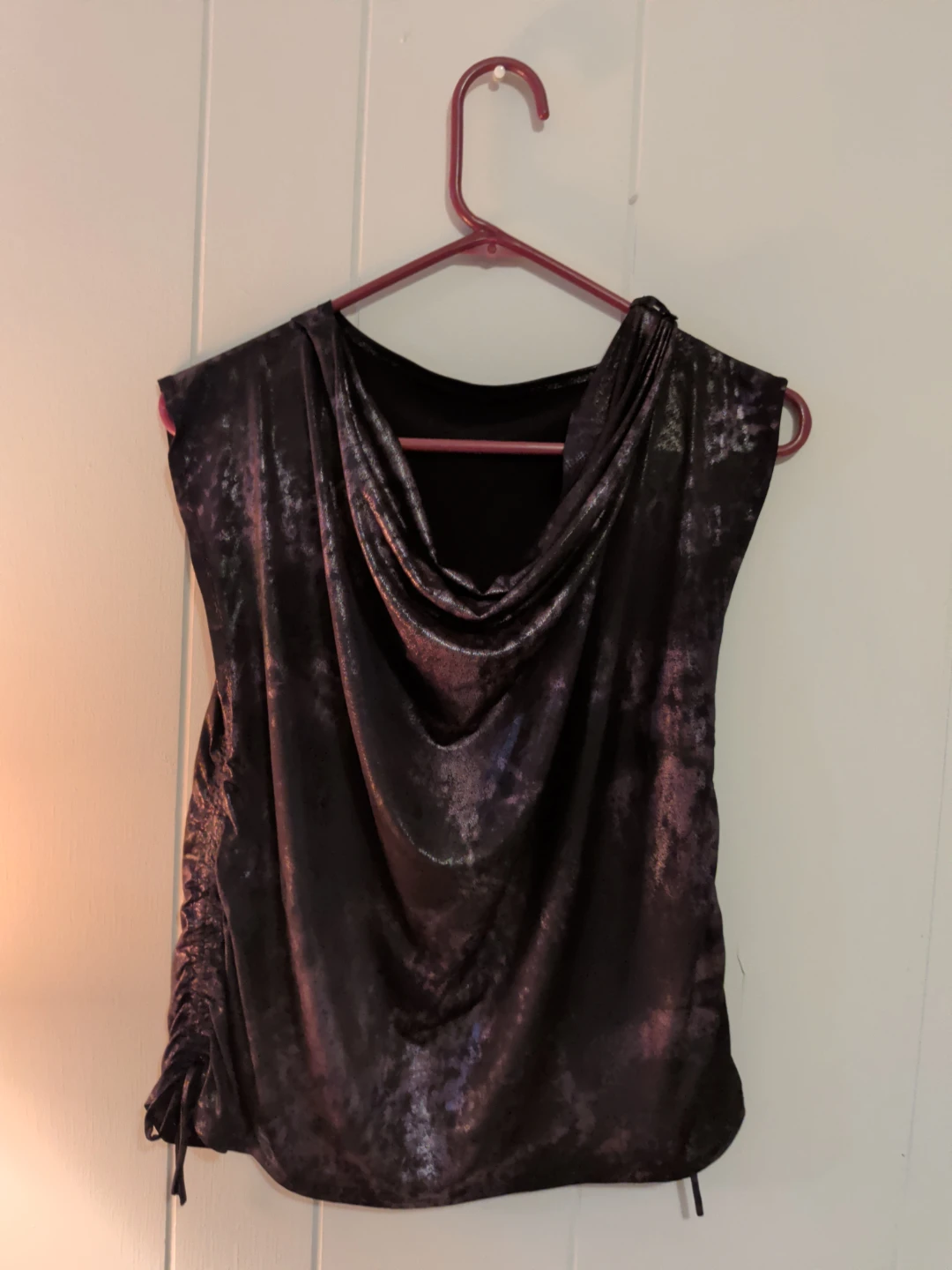 Cowl Neck Ruched Top