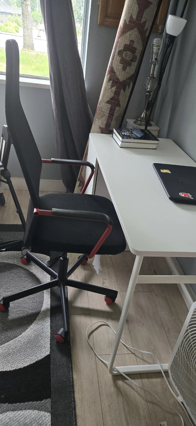 White Desk with Storage Shelves