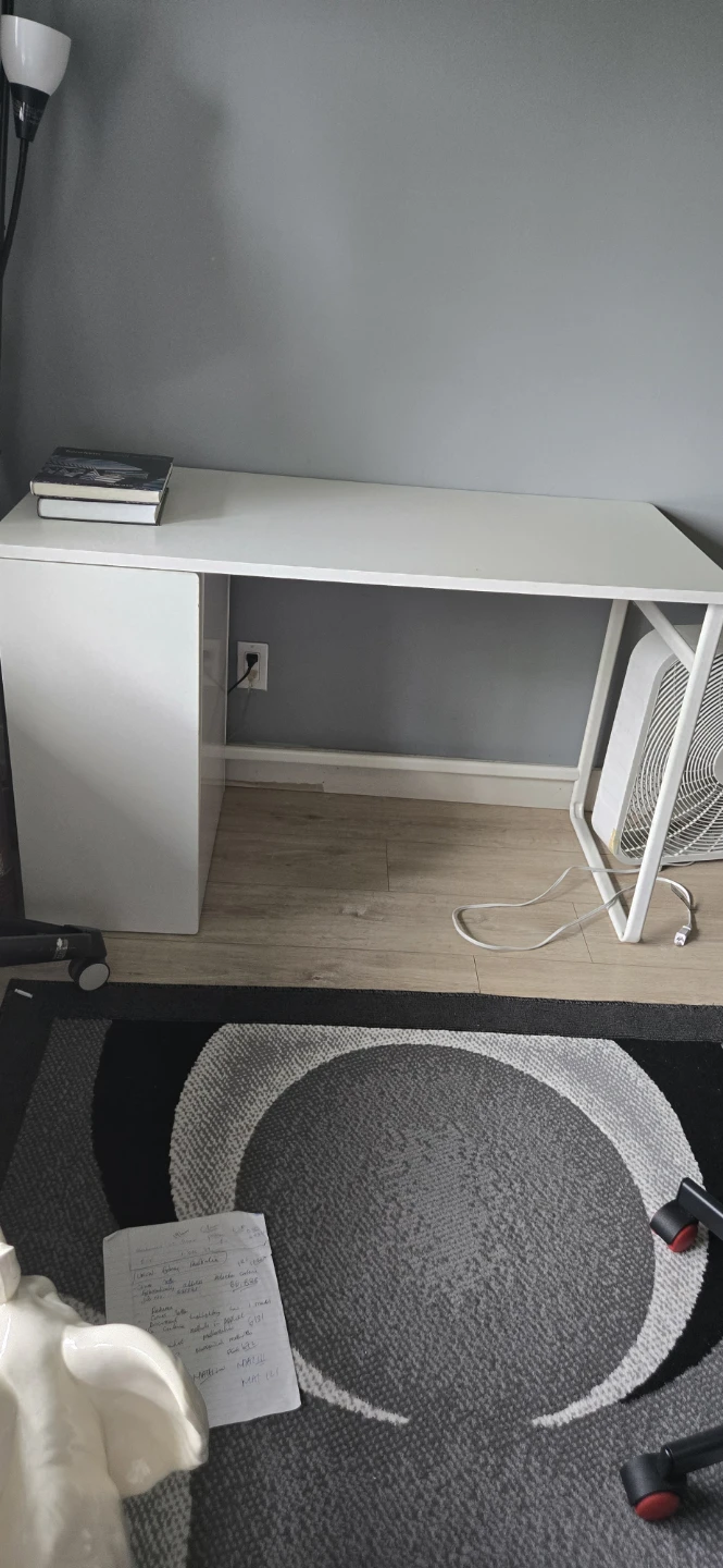 White Desk with Storage Shelves - photo 4