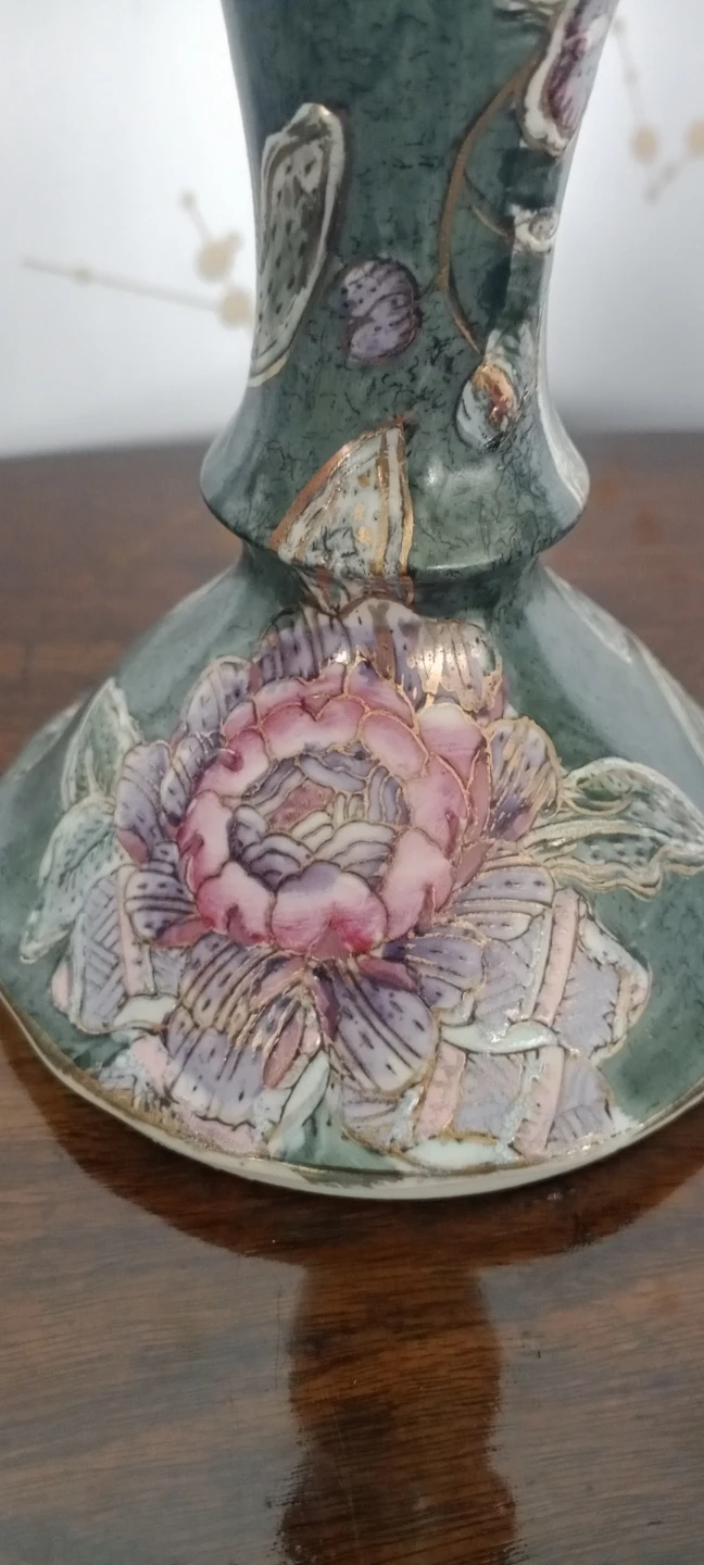 Toyo Candlestick Holder - Green Floral Design - photo 5