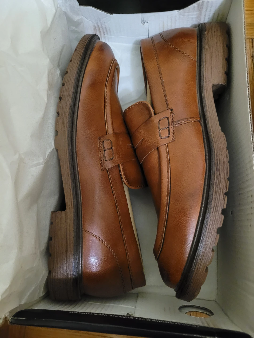 Brown Faux Leather Loafers boys