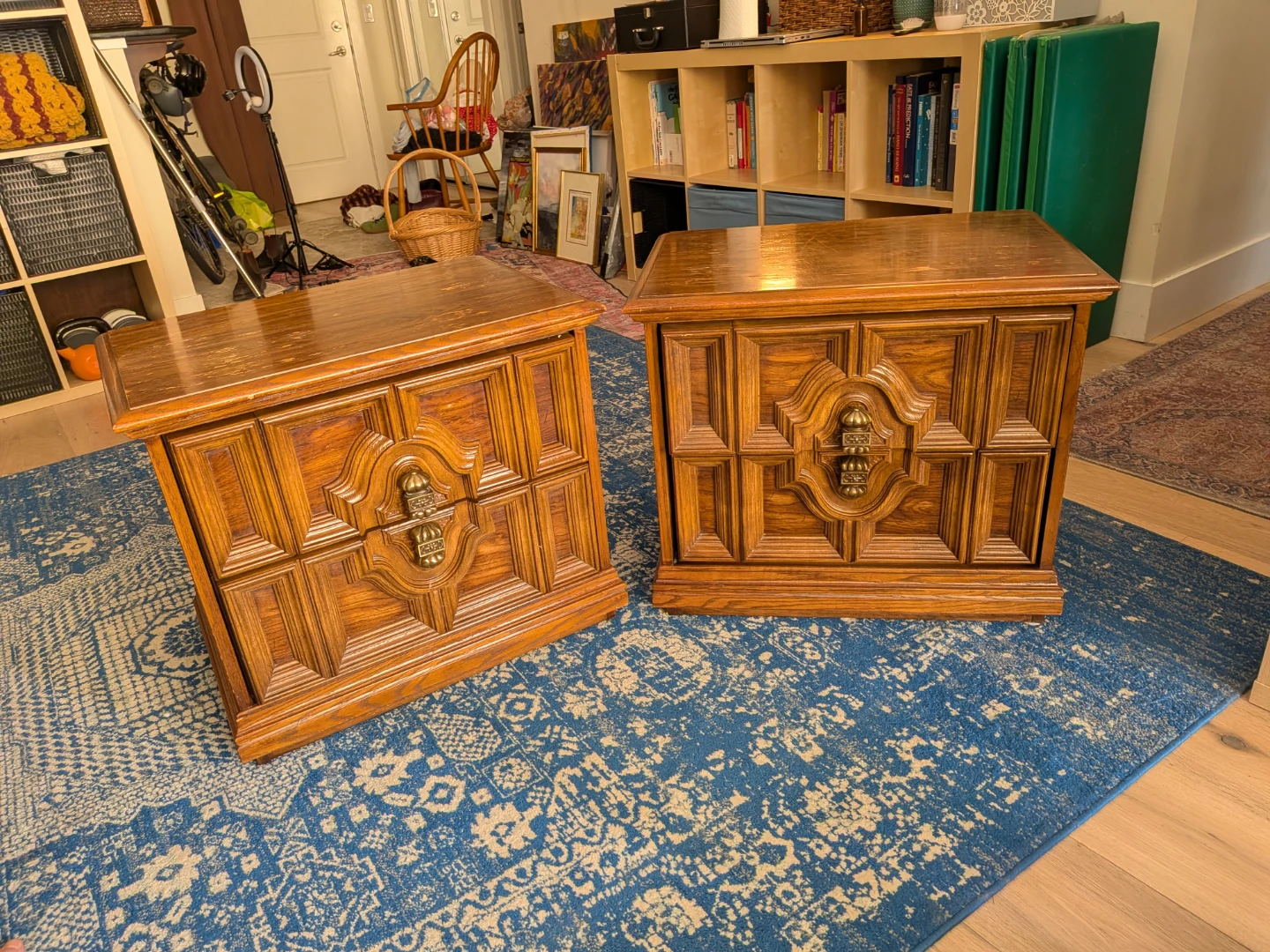 Vintage Wood Nightstand / Side Table