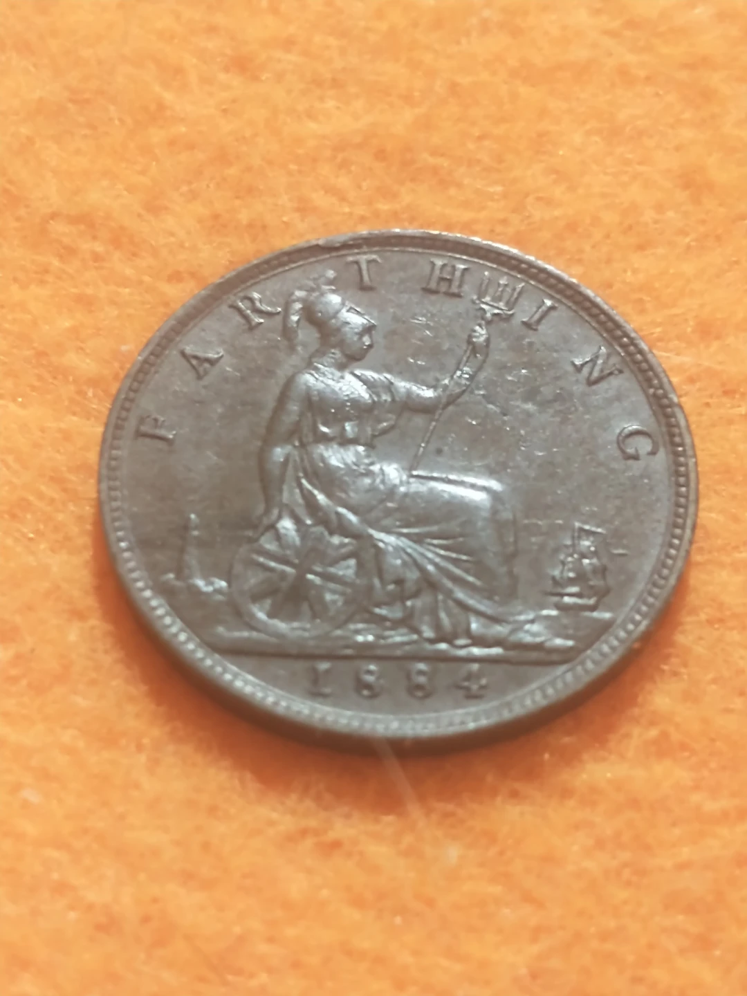 1884 England Farthing Coin