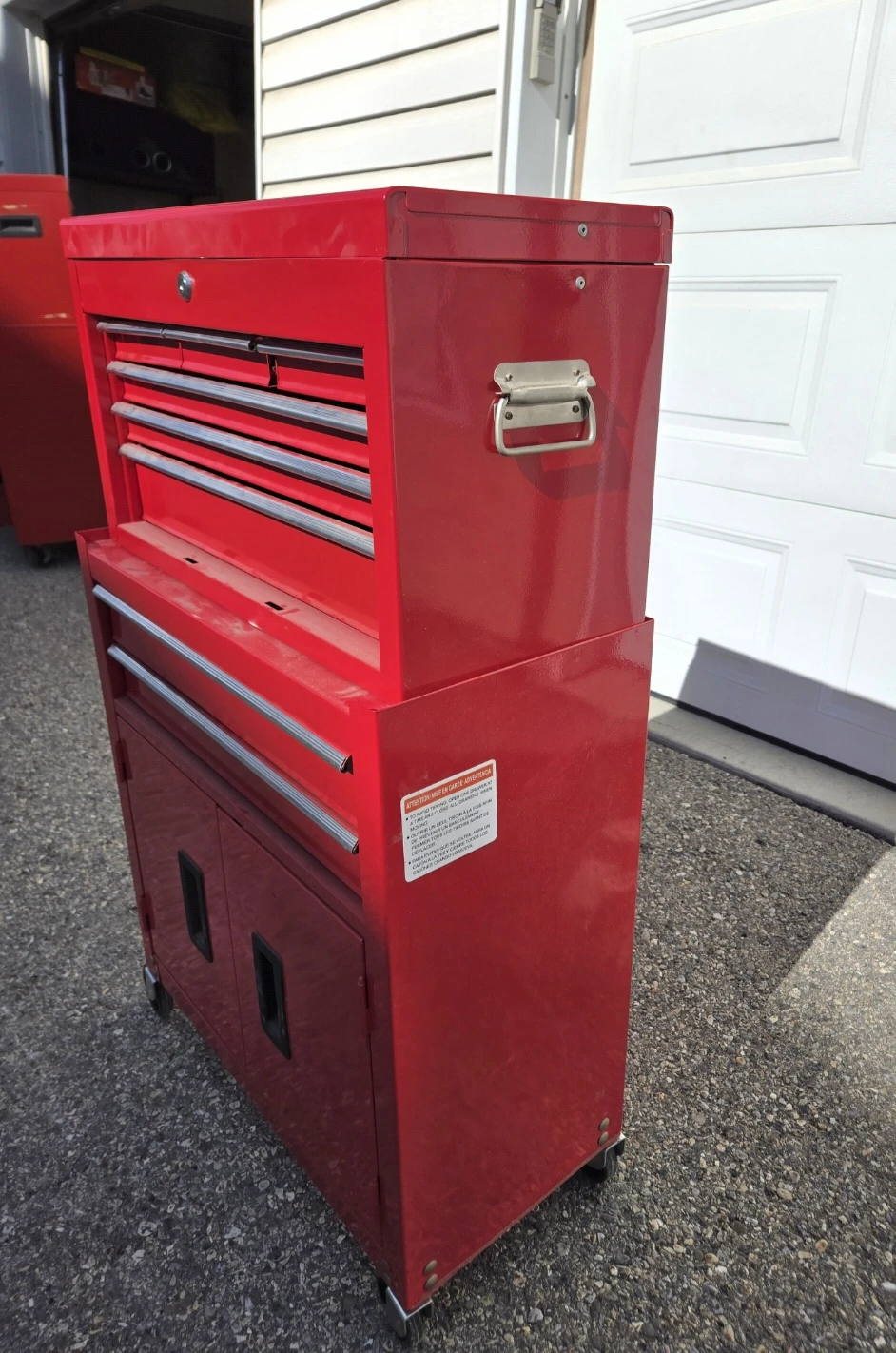 23.5" Red Metal Rolling Tool Chest with Drawers and Cabinets - photo 5