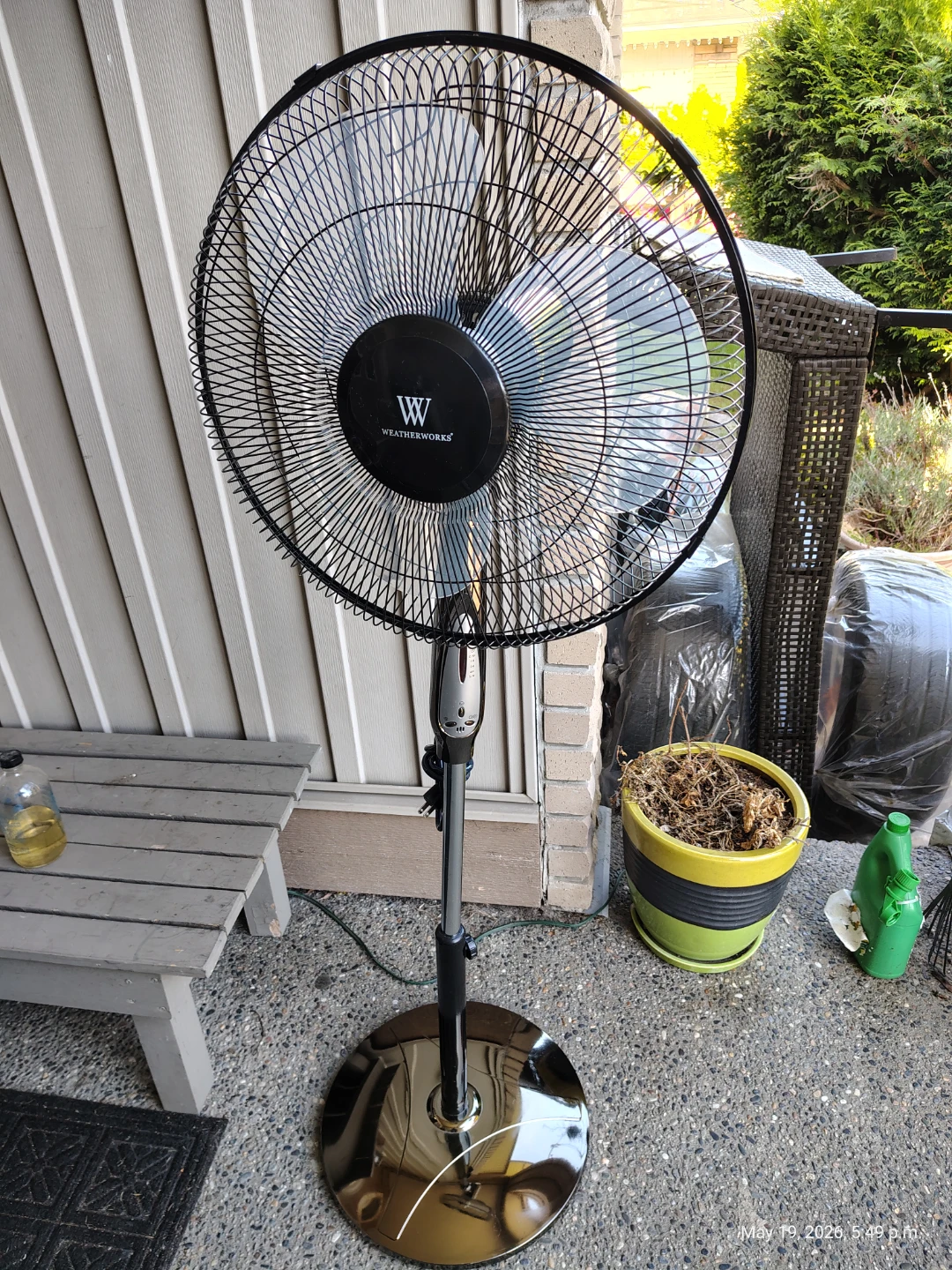 WeatherWorks Premium 16 in Pedestal Electronic Fan