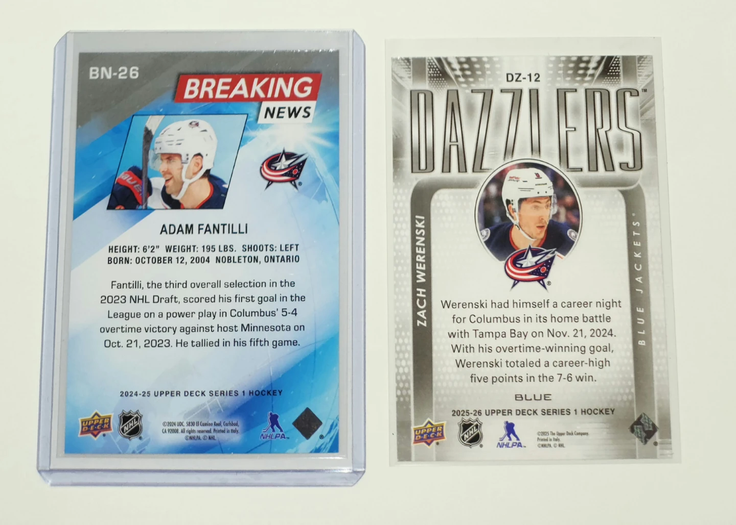 Pick Up x2 Columbus Blue Jackets Hockey Cards - photo 2