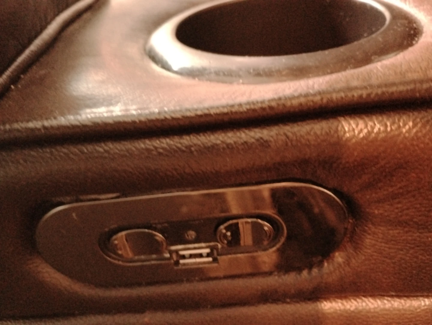 Brown Leather Recliner Chair with USB and Cup Holders - photo 2