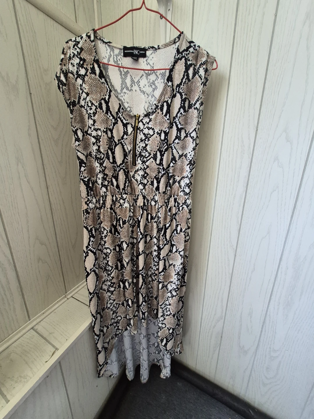 INC International Concepts Snake Print Cap Sleeve Dress M/M