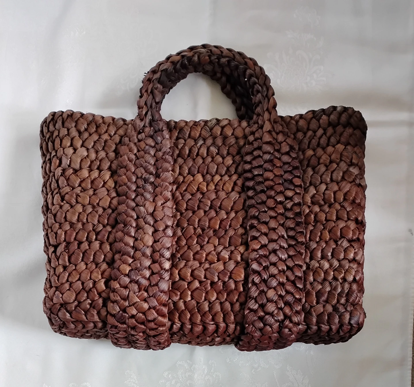 Ladies Brown Maize Straw Handbag