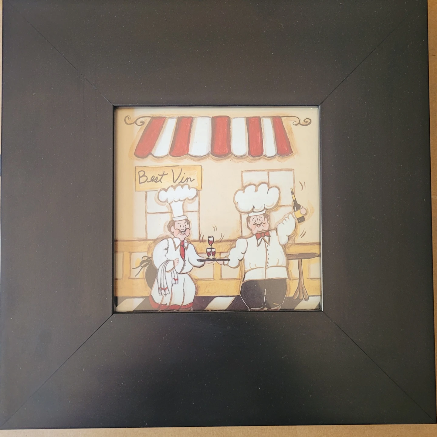 Framed Chef Art Print "Best Vin"