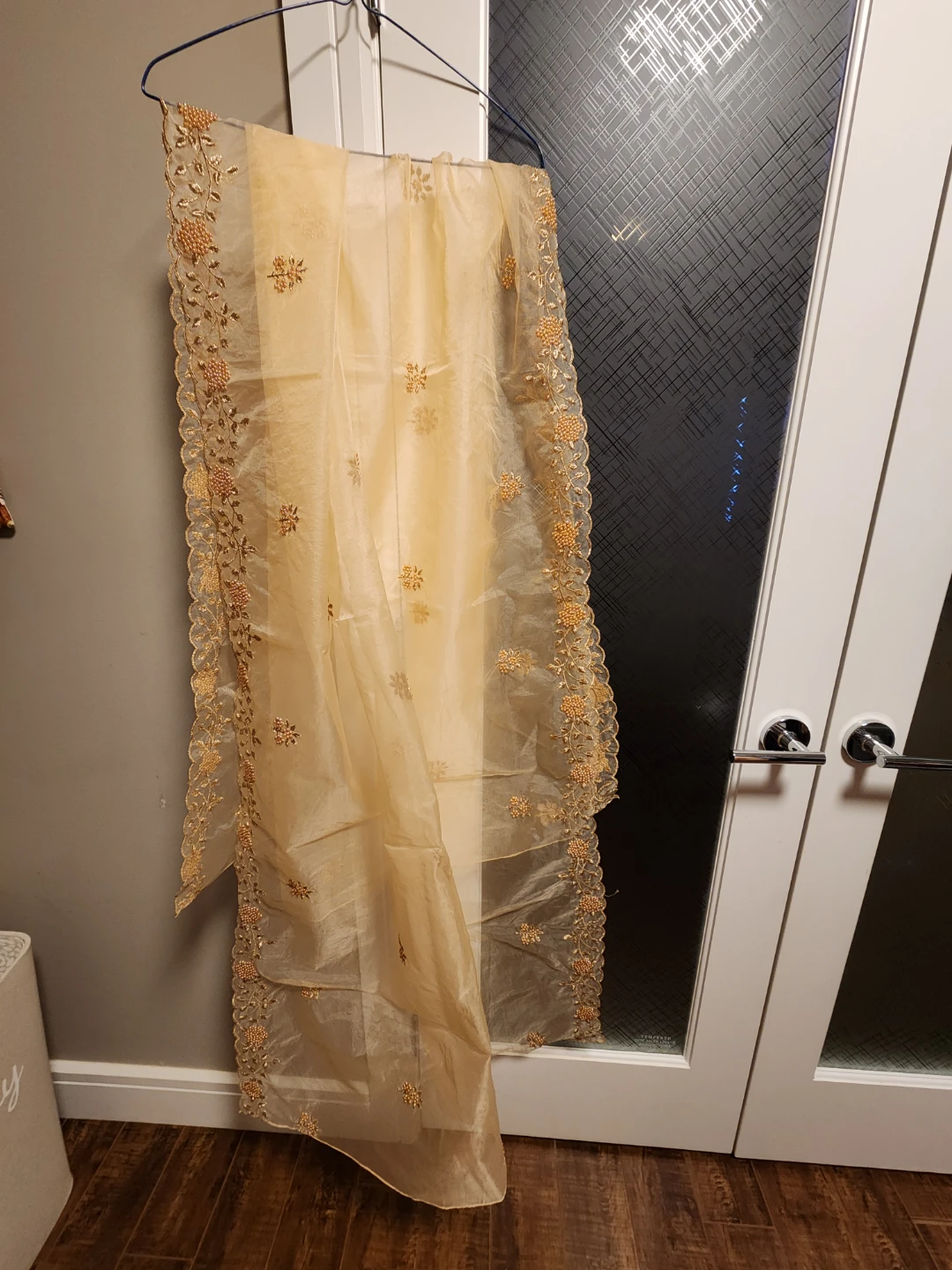 Peach Embroidered Anarkali Dress with Dupatta - photo 3