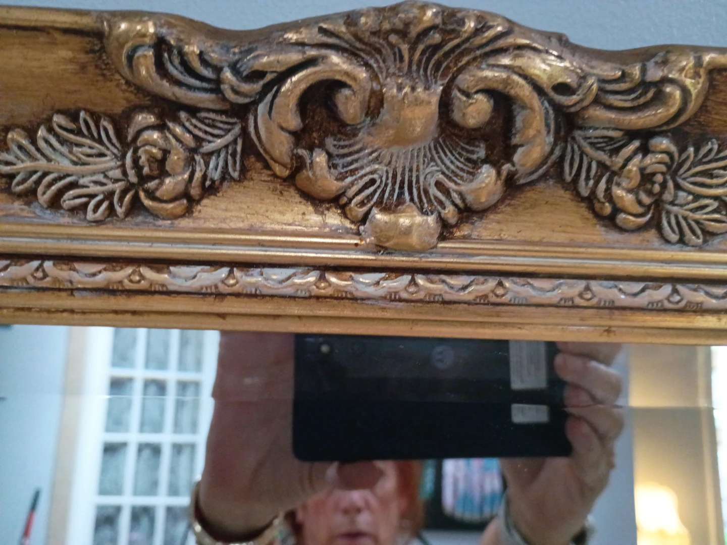 Ornate Gold Gilt Mirror with Carved Wood Frame - photo 5