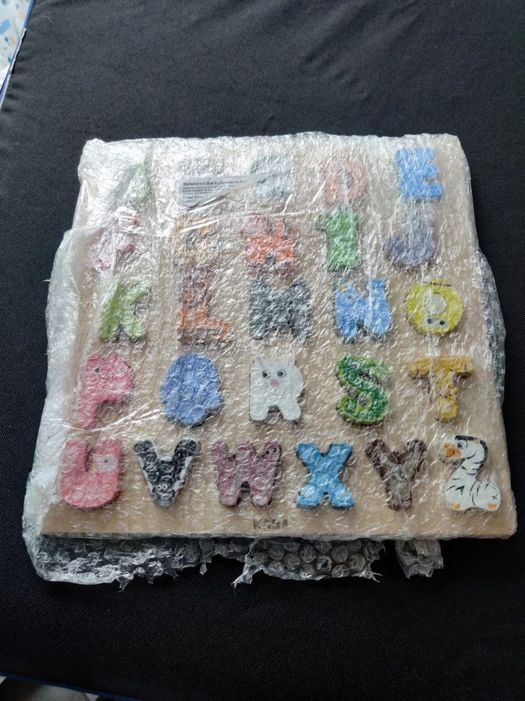 New Wooden ABC Animal Alphabet Puzzle Board Toy
