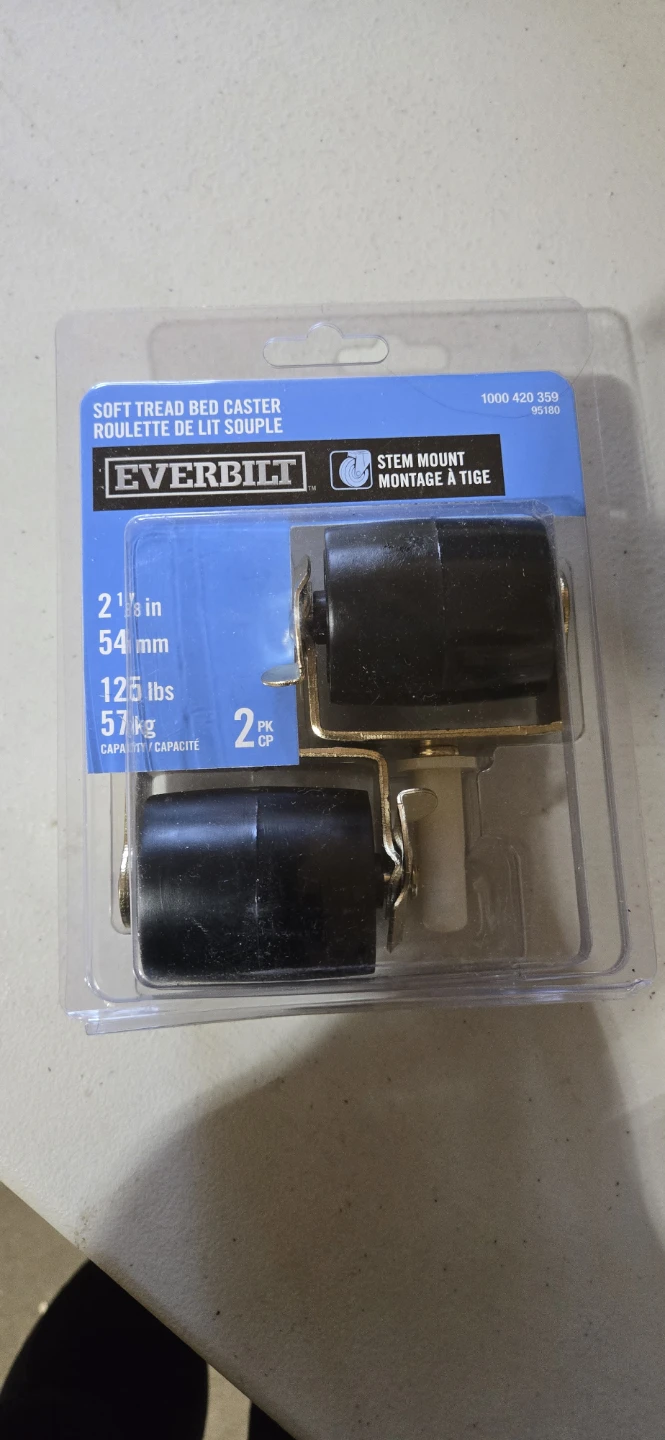 Everbilt Soft Tread Bed Casters - Stem Mount (2 Pack)