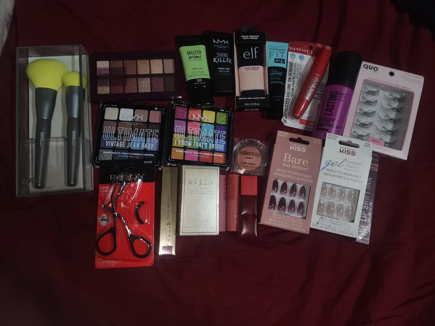 Assorted Makeup Lot - NYX, ELF, Rimmel, QUO, KISS, Stila