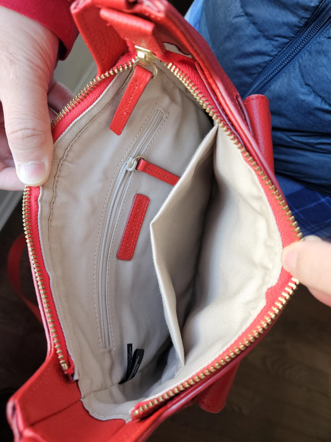 Nordstrom Red Genuine Leather Crossbody Bag - photo 4