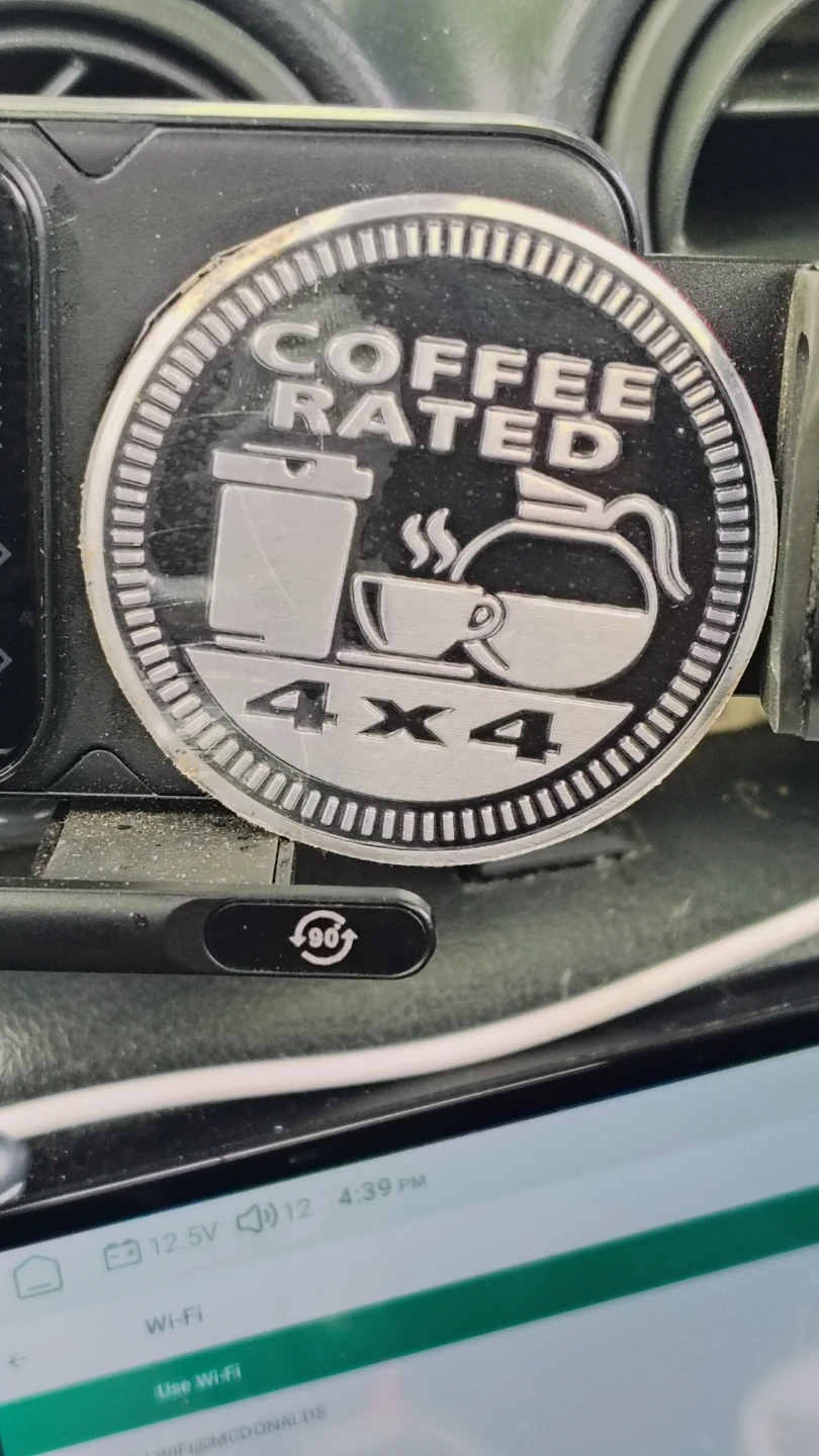 Coffee Rated 4x4 Metal sticker