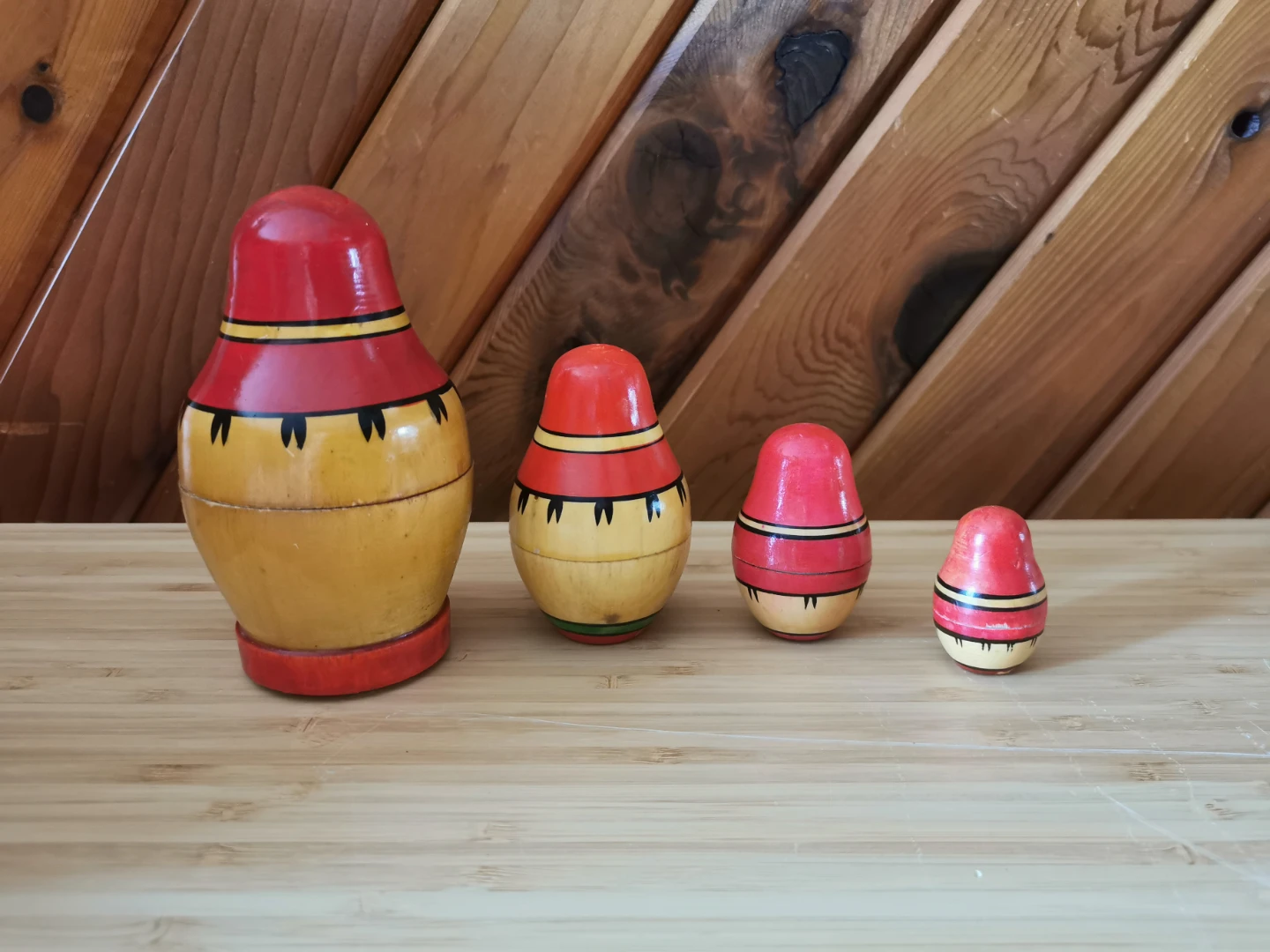 Vintage Russian Matryoshka Nesting Dolls Hand Painted Set - photo 3