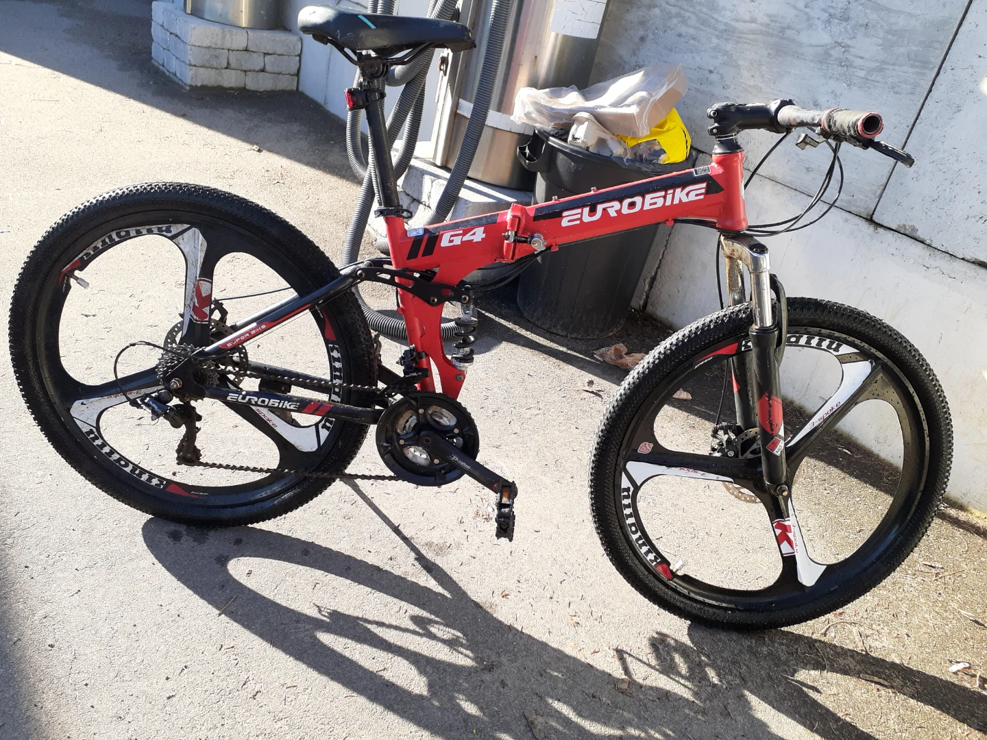 EUROBIKE G4 Folding Mountain Bike - Red
