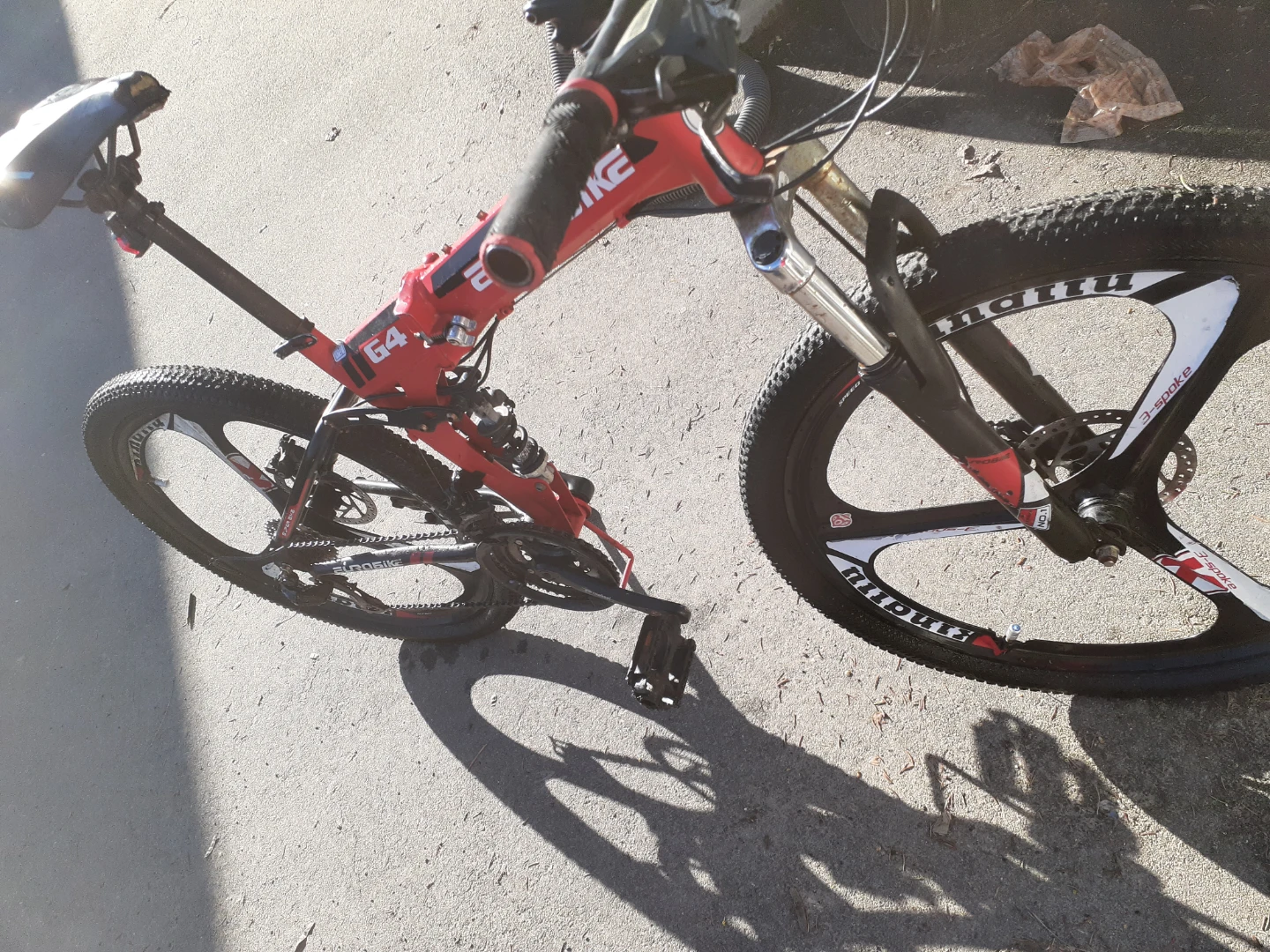 EUROBIKE G4 Folding Mountain Bike - Red - photo 5