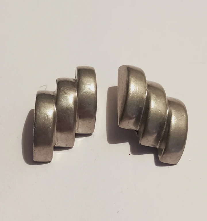 BEN AMUN DESIGNER SIGNED ART DECO Swirl Clip-On Earrings - photo 2