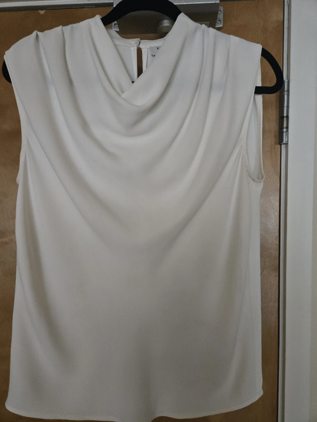 Babaton Ivory Sleeveless Cowl Neck Top XS