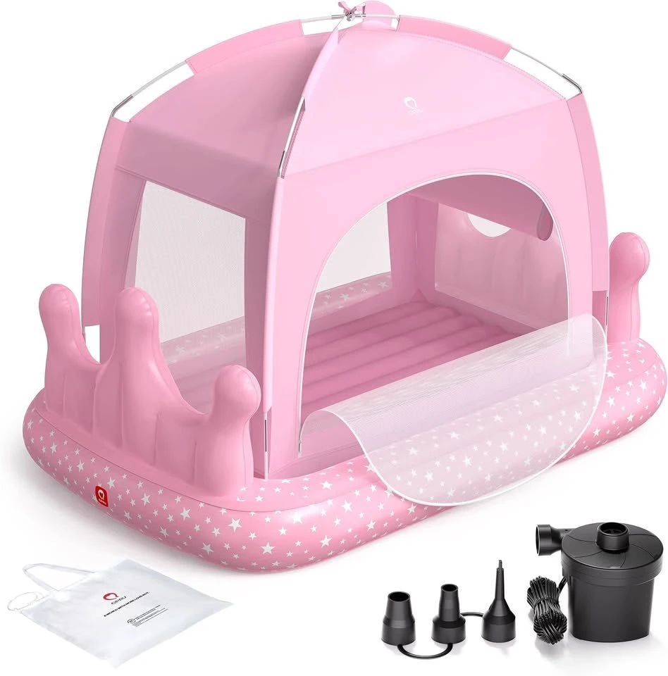 Pink Princess Inflatable Tent Bed with Electric Pump - photo 4