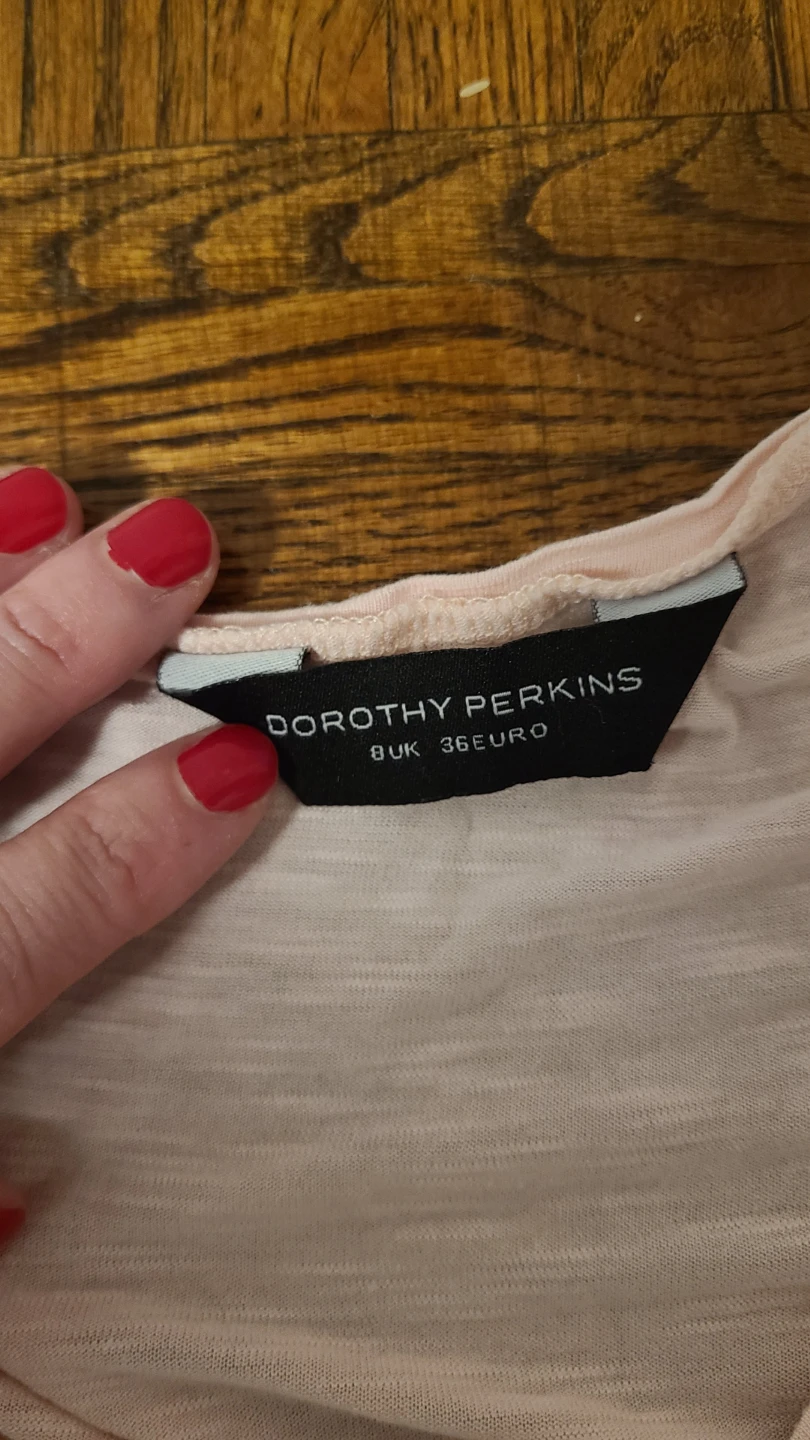 Dorothy Perkins Pink Lace Detail T-Shirt - UK 36 / EU 0 - photo 2
