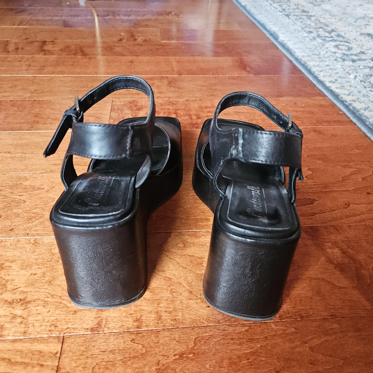 l'Intervalle Chunky Platform Sandals in Black Leather - photo 3