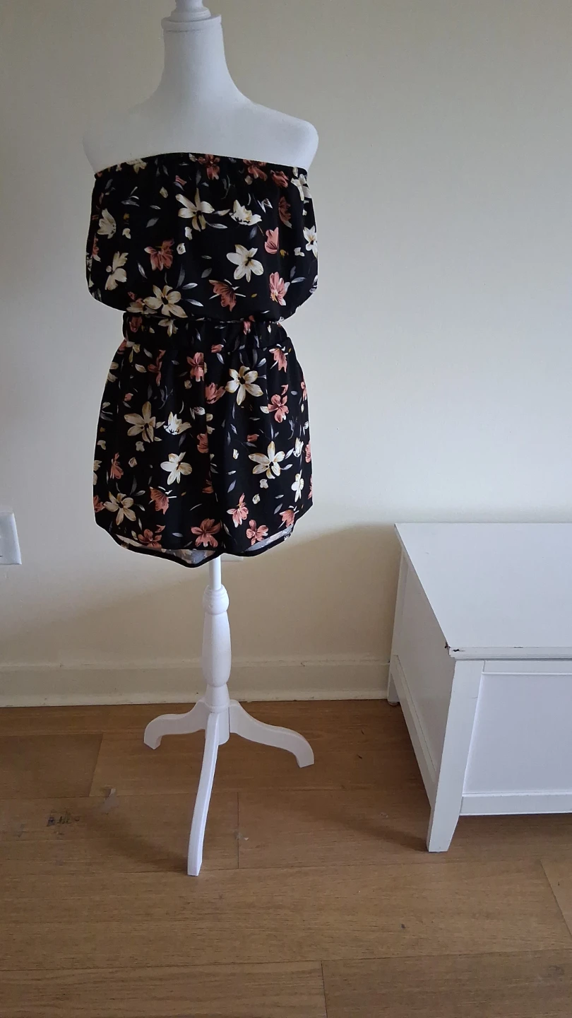 Black Floral Off-the-Shoulder Dress
