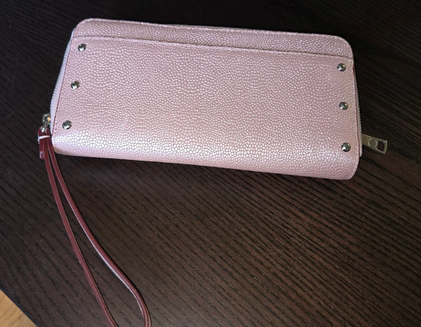 Coach Pink Leather Studded Zip Around Wristlet Wallet Clutch - photo 4