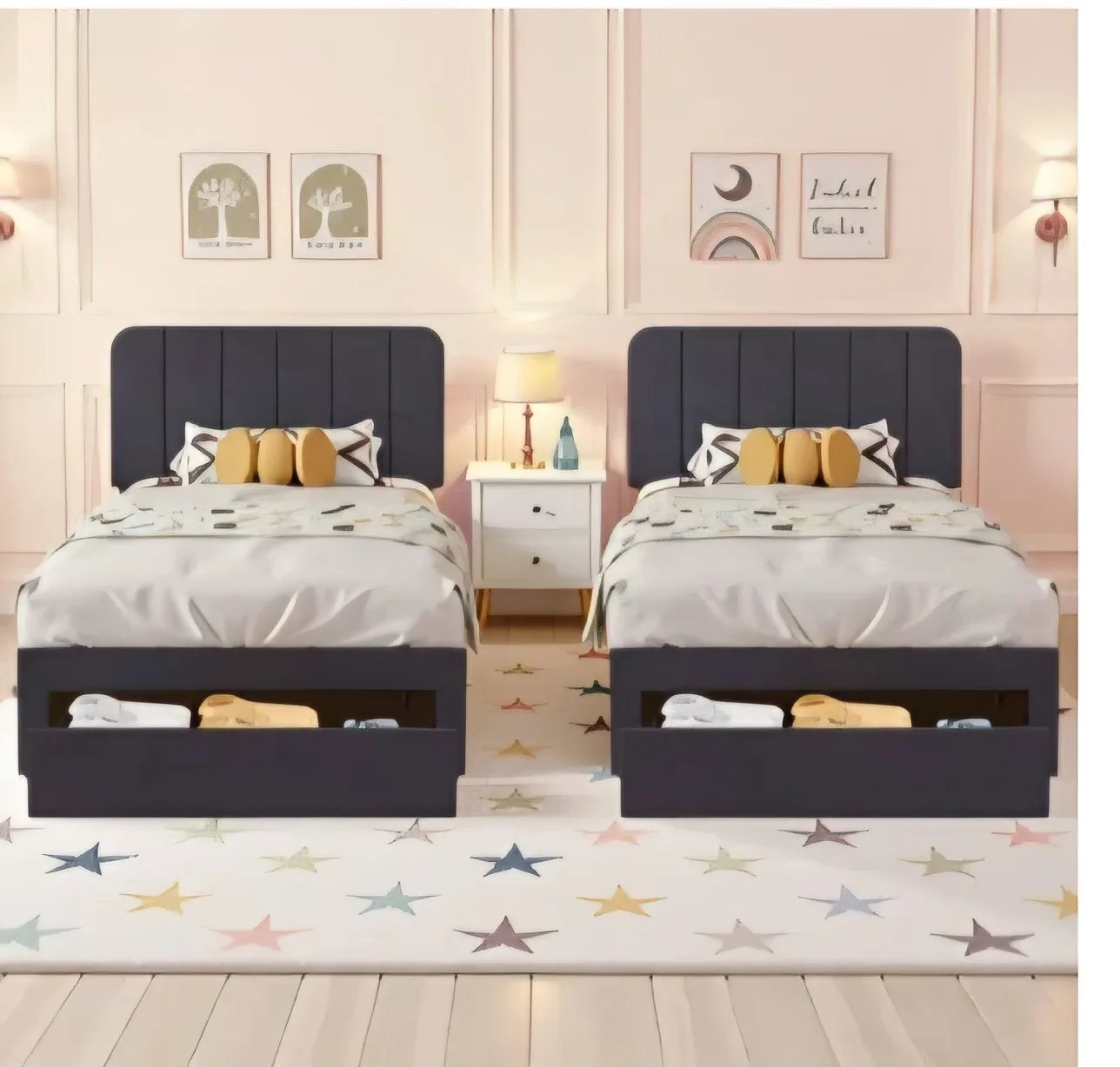 Set Of 2 Twin Size Storage Beds - by Mercer41 SKU C113857462