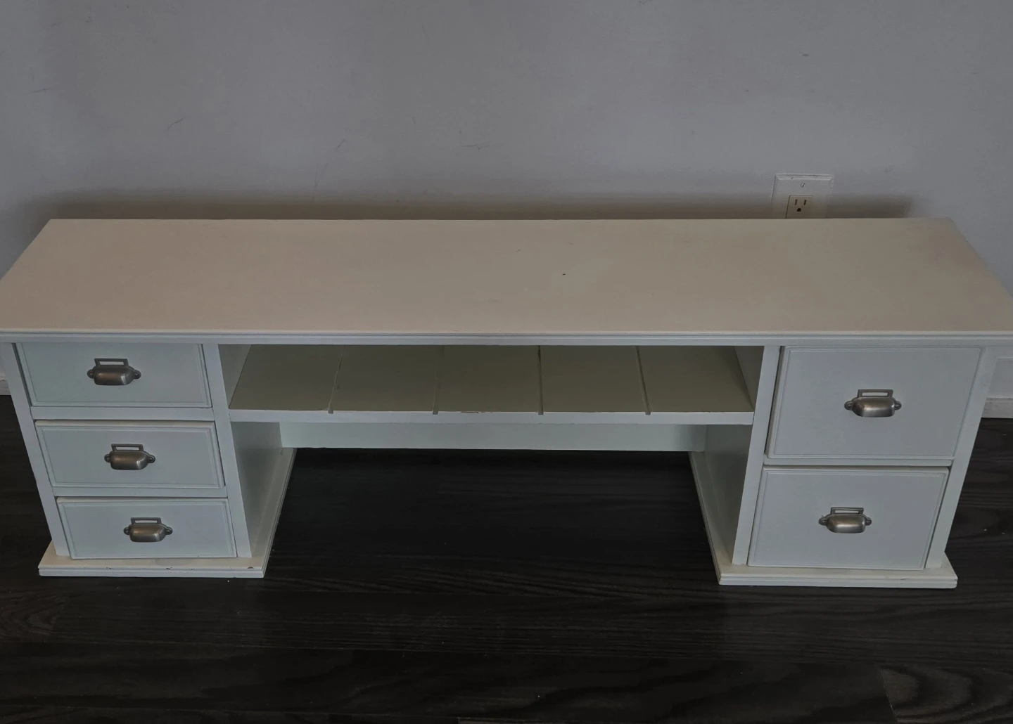 White Desk with Drawers and Shelf - photo 5