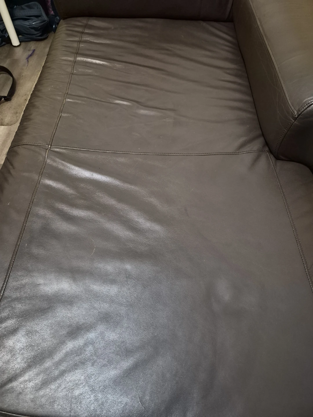 Brown Leather Chaise Lounge Sofa - photo 5