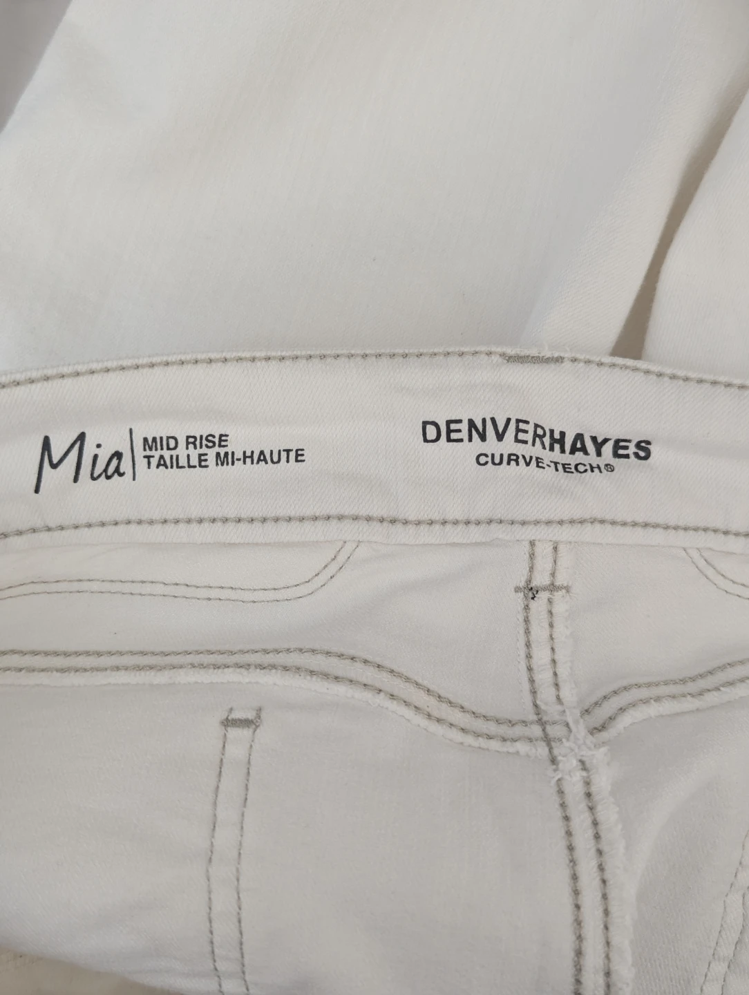 Denver Hayes Mia White Mid Rise Straight Leg Jeans Size 16x32 - photo 2