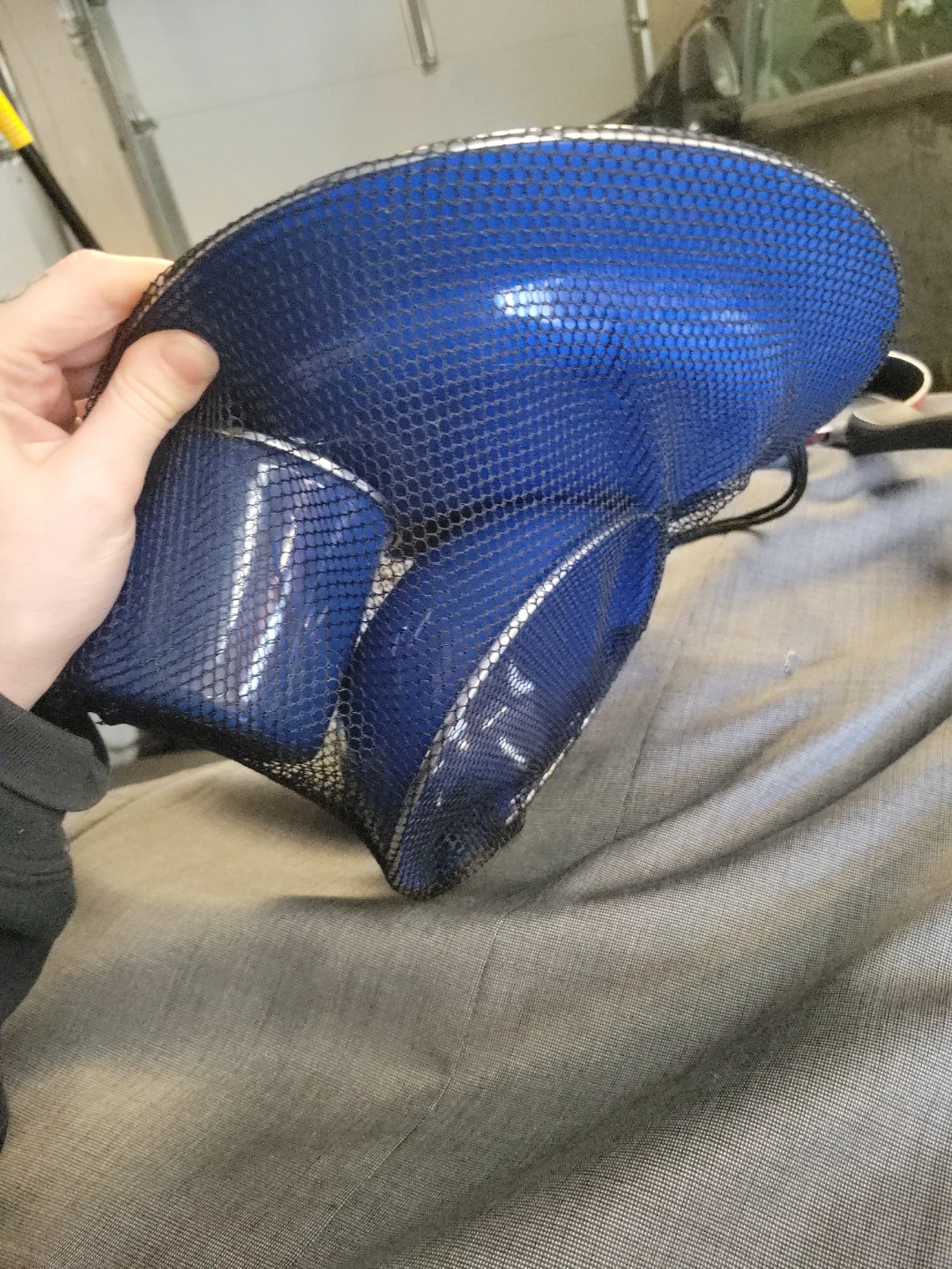 1 blue Camping Plates in Mesh Bag