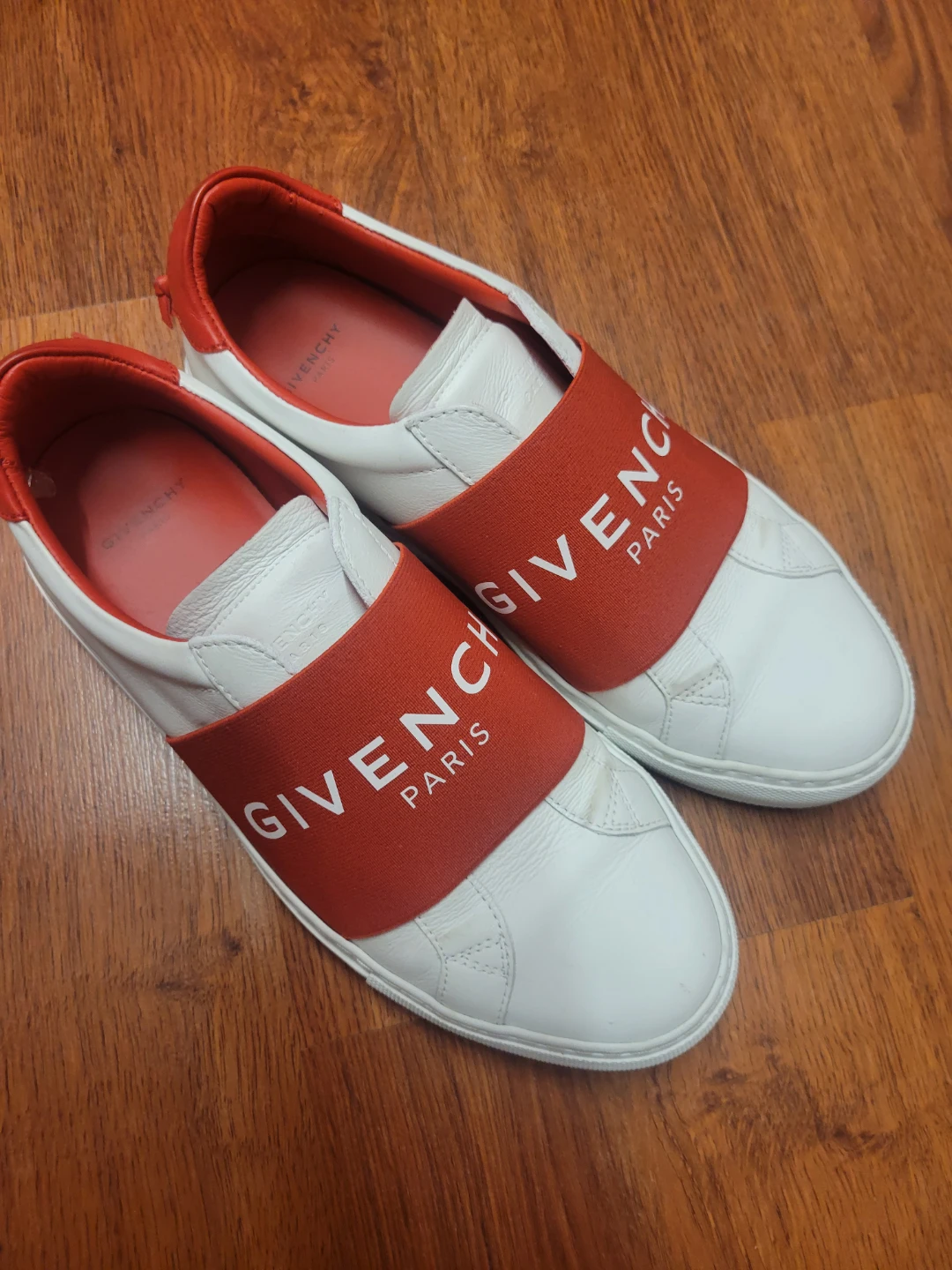 Givenchy Paris White Leather Slip-On Sneakers