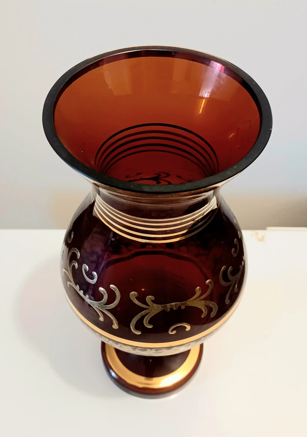 Vtg Italian Handmade Vecchia Murano Crystal Vase - photo 2