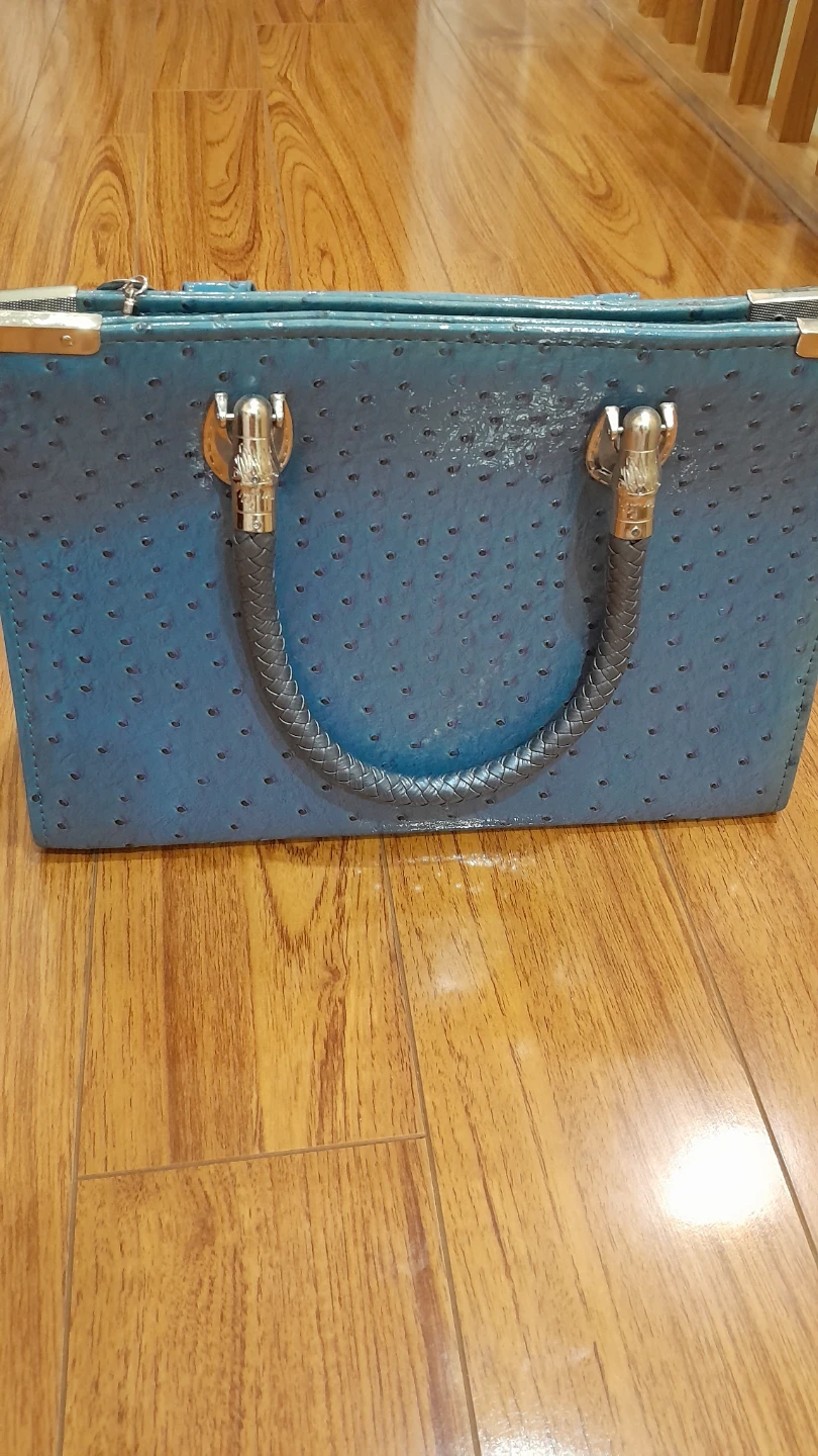 Blue Faux Ostrich Leather Handbag $25 - photo 2