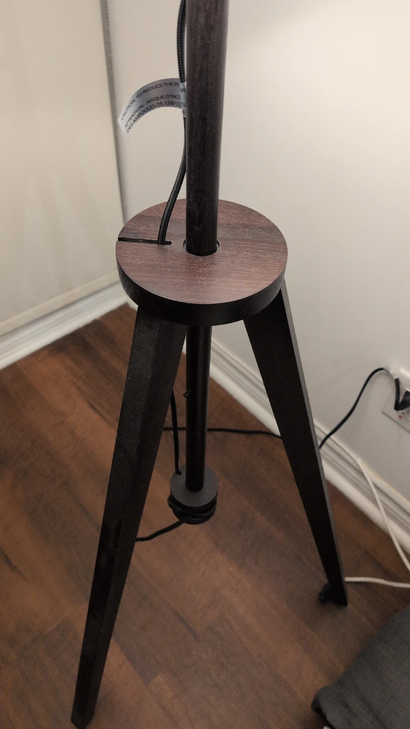 Tripod Floor Lamp - Dark Wood - photo 2