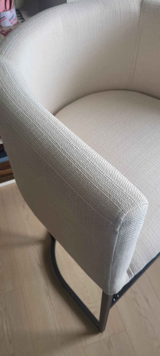 BN Cream Upholstered Bar Stool with Black Metal Frame - photo 4