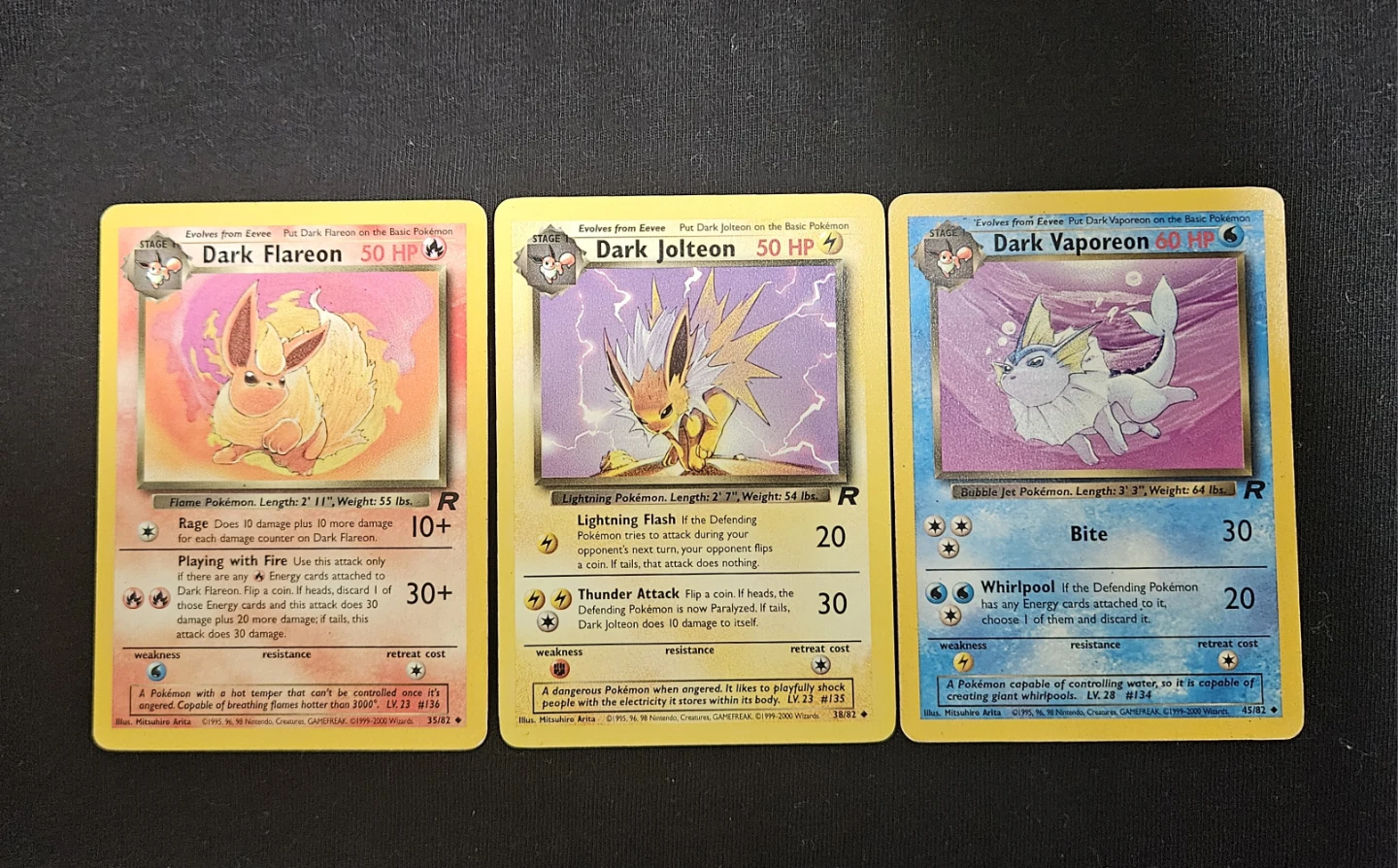 Dark Jolteon Flareon Vaporeon Pokemon Card Collection