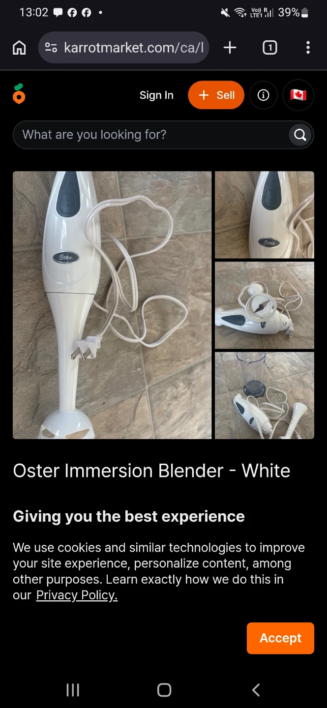 Oster Immersion Blender - White - photo 2