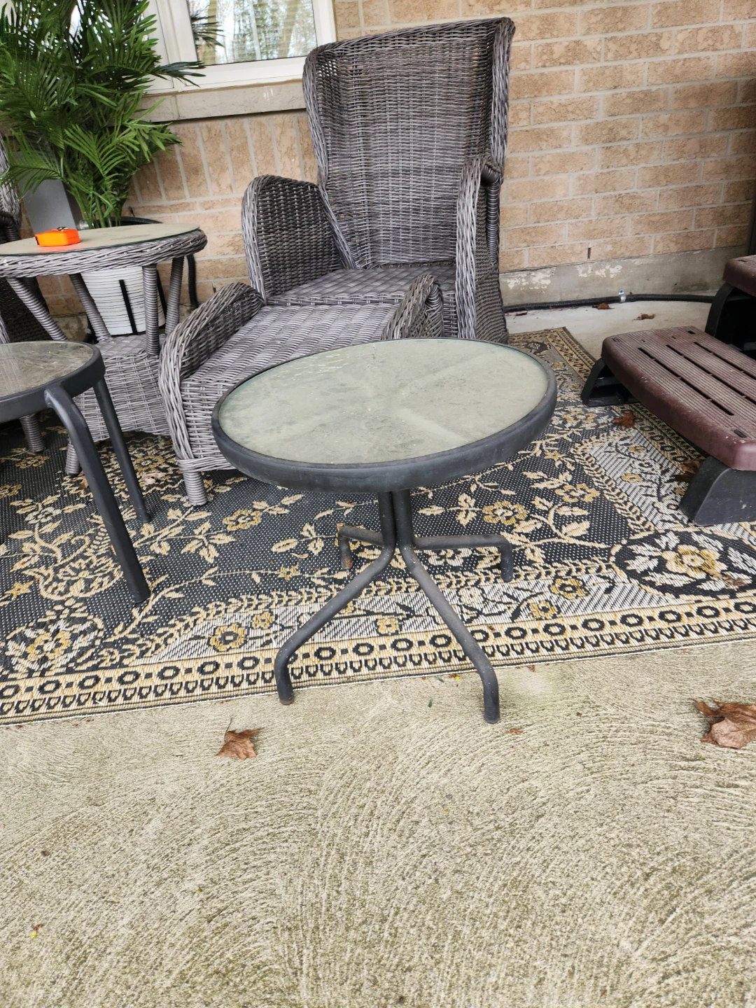 Round Glass Top Side Table