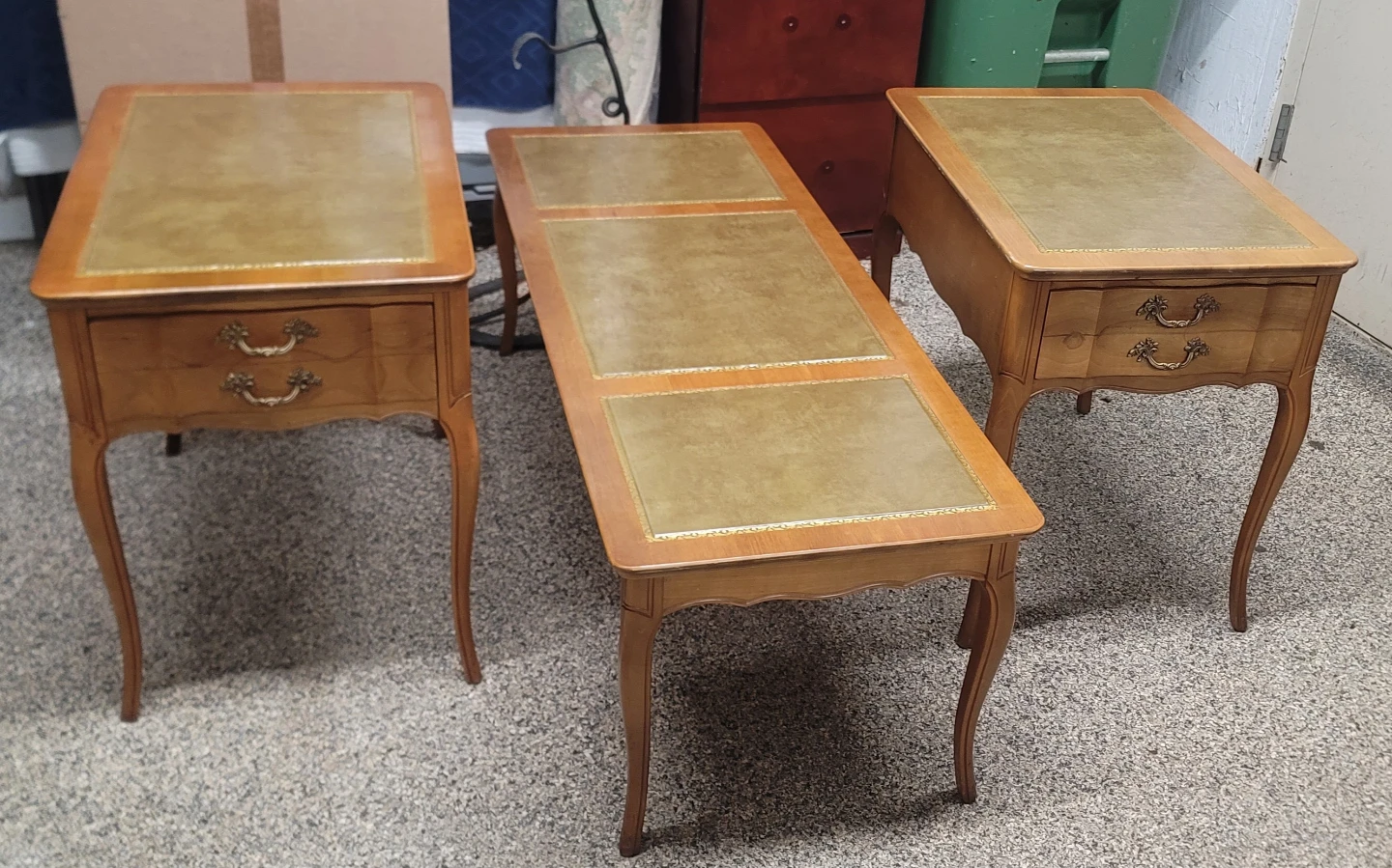 Set of 3 Vintage Wood and  Accent Tables
